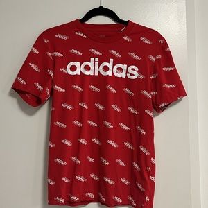 Small adidas red and white t-shirt